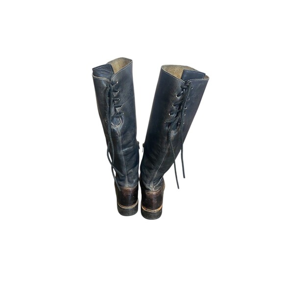 Bed Stu Manchester Knee Leather Lace Side Zip Riding Boots Womens Sz 6 Brown - Picture 2 of 5